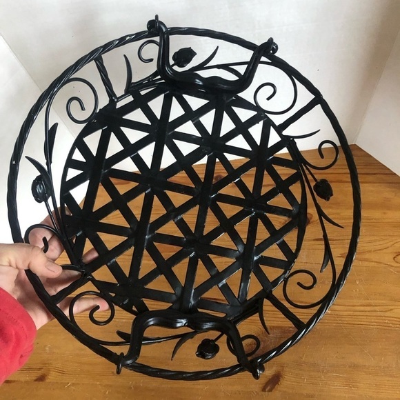 Metal Floral Decorative Tray - Picture 5 of 7